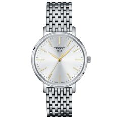 image of Tissot T-Classic Everytime Lady Silver-Tone Dial and Stainless Steel Bracelet Watch 34mm - T1432101101101 with sku:T1432101101101