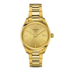 Tissot T-Classic PR 100 Champagne Dial and Yellow Gold PVD-Coated Bracelet Watch - 34mm - T1502103302100