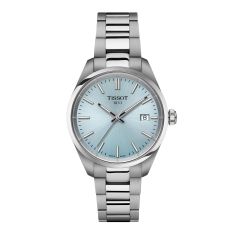 Tissot T-Classic PR 100 Ice-Blue Dial and Stainless Steel Bracelet Watch - 34mm - T1502101135100