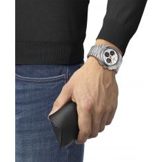 Tissot T-Classic PRX Automatic Chronograph White Dial Stainless Steel Watch 42mm - T1374271101100
