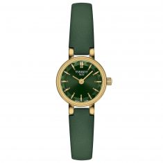 Tissot T-Lady Lovey Round Green Dial Leather Strap Watch | T1400093609100
