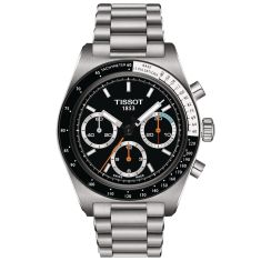 Tissot T-Sport PR516 Mechanical Chronograph Black Dial Stainless Steel Watch 41mm - T1494592105100