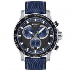 Tissot T-Sport Supersport Quartz Chrono Blue Leather Strap Watch | 46mm | T1256171705103