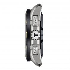 Tissot T-Touch Connect Solar Black Dial Beige Leather Strap Watch 47.5mm - T1214204705107