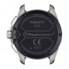 Tissot T-Touch Connect Solar Black Dial Beige Leather Strap Watch 47.5mm - T1214204705107