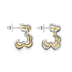TOUS Bickie Triple Bear Two-Tone Earrings