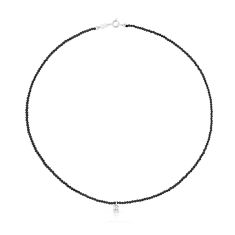 TOUS Bold Bear Black Onyx and Sterling Silver Strand Necklace