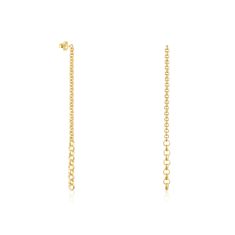 image of TOUS Calin Yellow Gold-Plated Extra-Long Rings Drop Earrings with sku:20254348