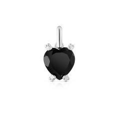 TOUS Color Pills Heart-Shaped Onyx Sterling Silver Pendent