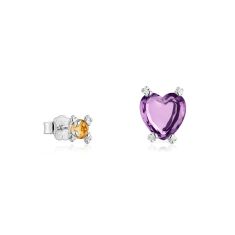 TOUS Color Pills Set Two Stone Sterling Silver Stud Earrings
