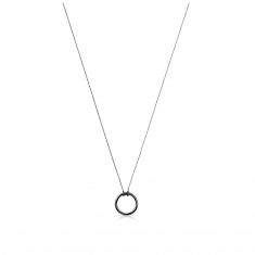TOUS Dark Sterling Silver Plated Circle Necklace