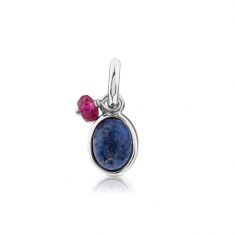 TOUS Dumortierite and Ruby Oval Pendant