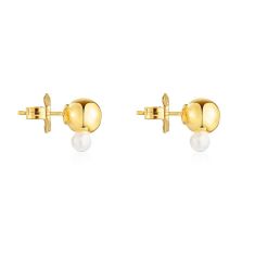 TOUS Gloss Gold-Plated Ball and Freshwater Cultured Pearl Stud Earrings