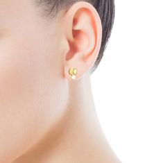 TOUS Gloss Gold-Plated Ball and Freshwater Cultured Pearl Stud Earrings