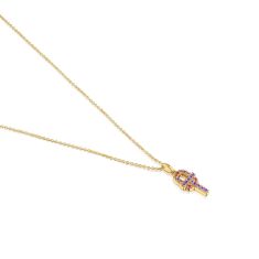 TOUS Manifesto Multi-Stone Yellow Gold Pendant Necklace
