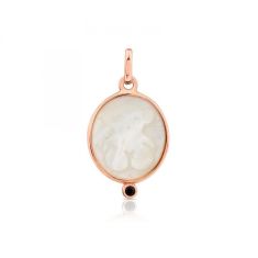 TOUS Mother-of-Pearl and Spinel Camee Rose Gold Plated Pendant