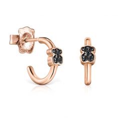TOUS Motif Black Spinel Rose Gold-Plated Earrings | REEDS Jewelers