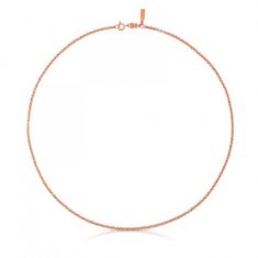 TOUS Rose Gold Plated Cable Chain Necklace