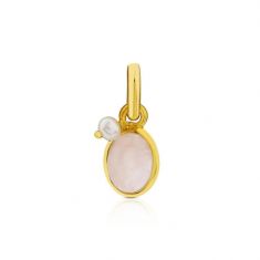 TOUS Rose Quartz and Pearl Gold-Plated Pendant