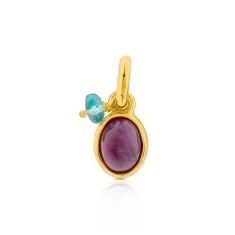 TOUS Ruby and Apatite Gold-Plated Pendant
