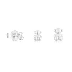 TOUS Set of Three Bold Bear Sterling Silver Stud Earrings