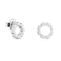 TOUS Straight Bear Sterling Silver Disc Earrings