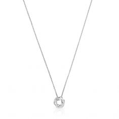 TOUS Twisted Sterling Silver Donut Pendant Necklace