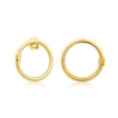 TOUS Yellow Gold-Plated Circle Hold Earrings