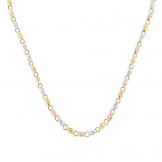 Tri-Tone Yellow, White, and Rose Gold Necklace