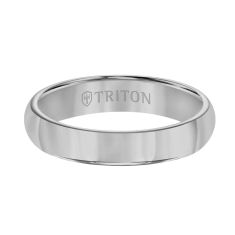TRITON Grey Tungsten Carbide Bright Finish Comfort Fit Wedding Band 4mm