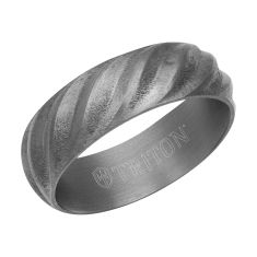 TRITON Rope Textured Tantalum Comfort Fit Wedding Band | 7mm | Men's