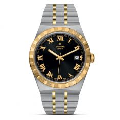 image of TUDOR Royal Black Dial Stainless Steel and Yellow Gold Watch | 38mm | M28503-0006 with sku:M28503-0006