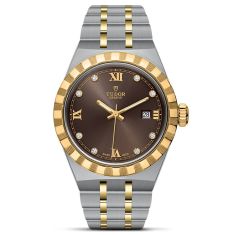 TUDOR Royal Chocolate Brown Diamond-Set Dial Stainless Steel Watch | 28mm | M28303-0009