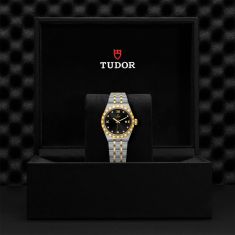TUDOR Royal Diamond-Set Black Dial Stainless Steel and Yellow Gold Watch | 28mm | M28303-0005