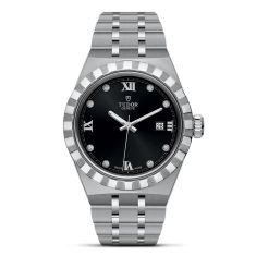 TUDOR Royal Diamond-Set Black Dial Stainless Steel Watch | 28mm | M28300-0004
