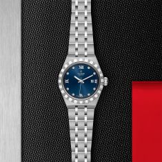 TUDOR Royal Diamond-Set Blue Dial Stainless Steel Watch | 28mm | M28300-0007