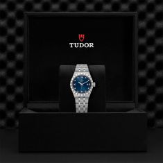 TUDOR Royal Diamond-Set Blue Dial Stainless Steel Watch | 28mm | M28300-0007