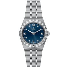 TUDOR Royal Diamond-Set Blue Dial Stainless Steel Watch | 34mm | M28400-0007