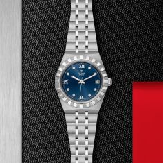 TUDOR Royal Diamond-Set Blue Dial Stainless Steel Watch | 34mm | M28400-0007