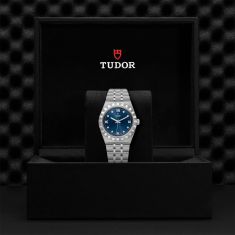 TUDOR Royal Diamond-Set Blue Dial Stainless Steel Watch | 34mm | M28400-0007
