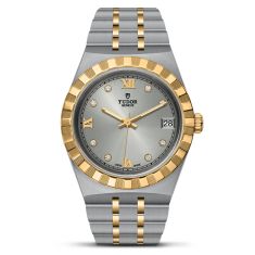 TUDOR Royal Diamond-Set Silver Dial Stainless Steel and Yellow Gold Watch | 34mm | M28403-0002