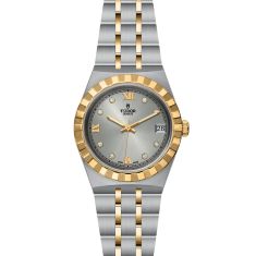TUDOR Royal Diamond-Set Silver Dial Stainless Steel and Yellow Gold Watch | 34mm | M28403-0002