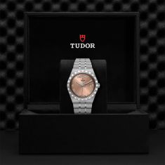 TUDOR Royal Salmon Day Date Dial Stainless Steel Watch 41mm - M28600-0009
