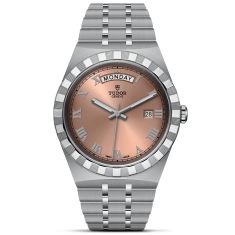 TUDOR Royal Salmon Day Date Dial Stainless Steel Watch | 41mm | M28600-0009