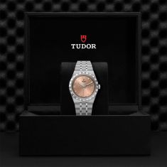 TUDOR Royal Salmon Diamond-Set Dial Stainless Steel Watch 38mm - M28500-0009