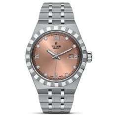 TUDOR Royal Salmon Diamond-Set Dial Stainless Steel Watch | 28mm | M28300-0010