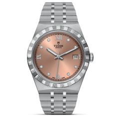 TUDOR Royal Salmon Diamond-Set Dial Stainless Steel Watch | 38mm | M28500-0009