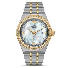 TUDOR Royal Stainless Steel and Yellow Gold Diamond Watch | Mother-of-Pearl Dial | 28mm | M28323-0001