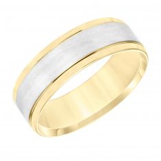 Two-Tone Brushed Finish Comfort Fit Band | 7mm | REEDS Priority