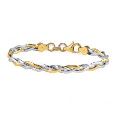 Two-Tone Gold Polished Twisted Fancy Bracelet | 5.5mm | 7.5 Inches